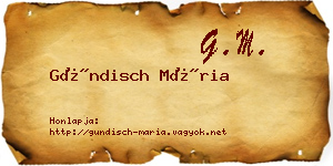 Gündisch Mária névjegykártya